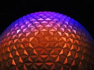 Epcot's Spaceship Earth at Night